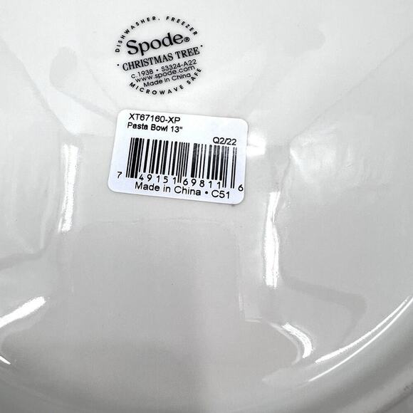 Spode Christmas Tree Porcelain 13 Inch Pasta Bowl - Picture 6 of 9